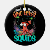 Nur ein Junge, der Tintenfische Liebe Meeresfrücht Keramik Ornament (Hinten)