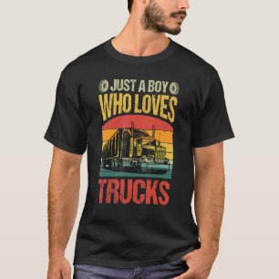 Nur ein Junge, der Truck-Bekleidung liebt T-Shirt