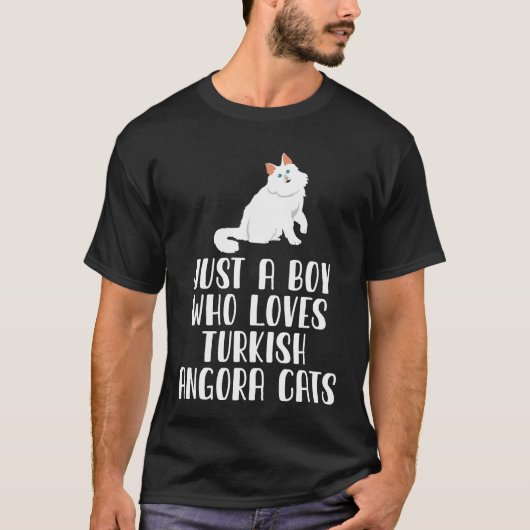 Nur ein Junge, der türkische Angora-Katzen Liebe T-Shirt (Vorderseite)