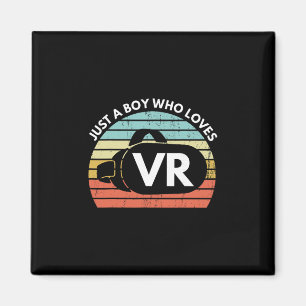 Nur ein Junge, der Vr lustig virtuelle Realität At Magnet