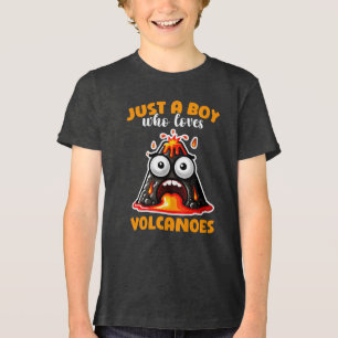 Nur ein Junge, der Vulkane liebt, T-Shirt-Geschenk Tri-Blend Shirt