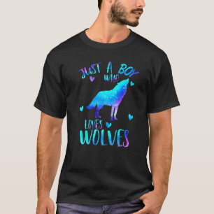 Nur ein Junge, der Wolves Watercolor Watercolor Li T-Shirt