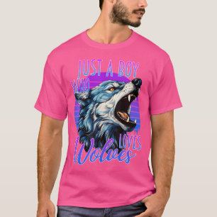 Nur ein Junge, der Wolves Wolf Liebe Lila Blue Sun T-Shirt