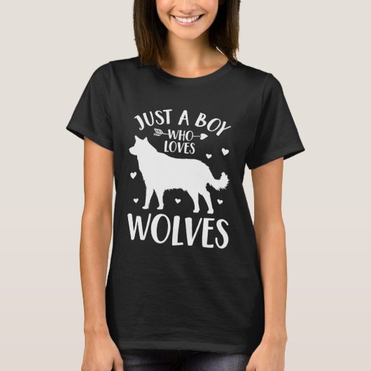 Nur ein Junge, der Wolves Wolf Liebe T-Shirt (Vorderseite)