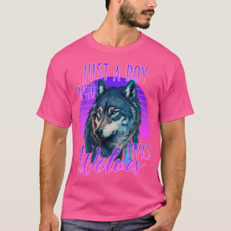 Nur ein Junge, der Wolves Wolf Wolf Blue Galaxy Su T-Shirt
