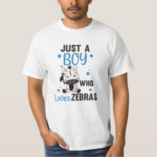 Nur ein Junge, der Zebras-Liebe Lieben Sweet Anime T-Shirt