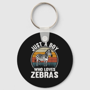 Nur ein Junge, der Zebras Recto Zebra Lover Lieben Schlüsselanhänger