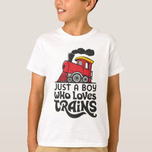 Nur ein Junge, der Züge und klassische Lokomotive T-Shirt