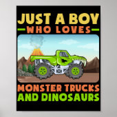 Nur ein Junge kauft Monster Trucks und Dinosaurier Poster (Vorne)