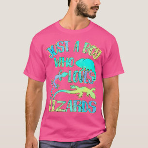 Nur ein Junge Lieben Lizards Reptiles Lover Chamel T-Shirt