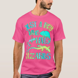 Nur ein Junge Lieben Lizards Reptiles Lover Chamel T-Shirt