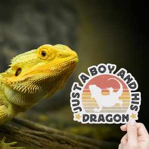 Nur ein Junge und sein Drachen Reptil Lover Zitat Aufkleber