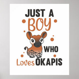 Nur ein Junge von Okapis-Lieben - Waldgiraffe Zebr Poster