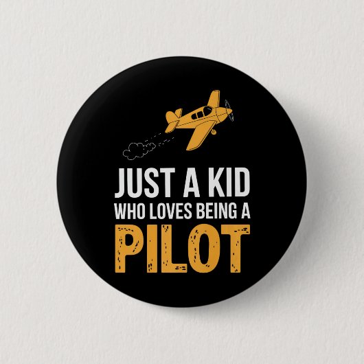 Nur ein Kind, das als Pilot-Flugzeug-Crew B Liebe Button (Vorderseite)