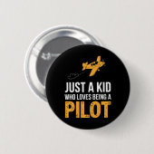 Nur ein Kind, das als Pilot-Flugzeug-Crew B Liebe Button (Vorne & Hinten)