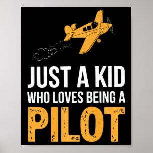 Nur ein Kind, das als Pilot-Flugzeug-Crew B Liebe Poster