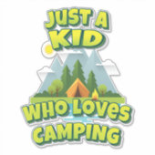 Nur ein Kind, das Camping Liebe Aufkleber (Vorderseite)
