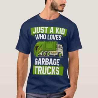 Nur ein Kind, das den Müllwagen Liebe T-Shirt