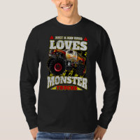 Nur ein Kind, das Monster-LKWs Liebe