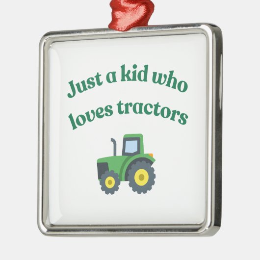 Nur ein Kind, das Traktoren Liebe - Metallverzieru Ornament Aus Metall (Links)