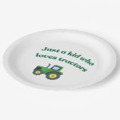 Nur ein Kind, das Traktoren Liebe - PapierTeller (Schrägansicht)