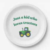 Nur ein Kind, das Traktoren Liebe - PapierTeller (Vorderseite)