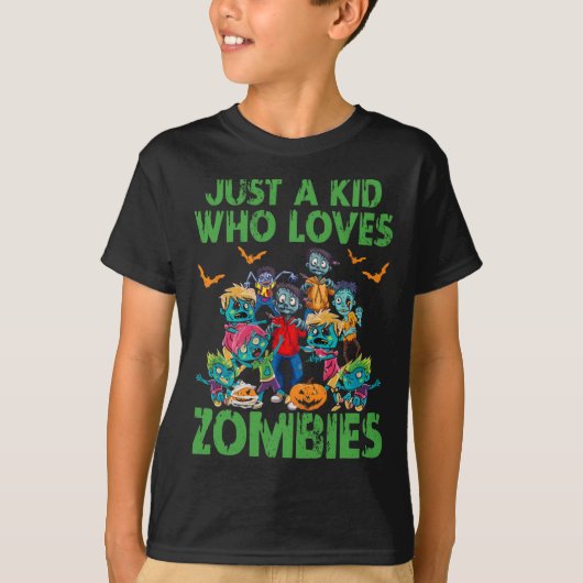 Nur ein Kind, das Zombies Halloween Zombie Enth Li T-Shirt (Vorderseite)