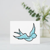 Nur ein kleiner Blauer Vogel Postkarte (Stehend Vorderseite)