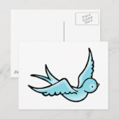 Nur ein kleiner Blauer Vogel Postkarte (Vorne/Hinten)