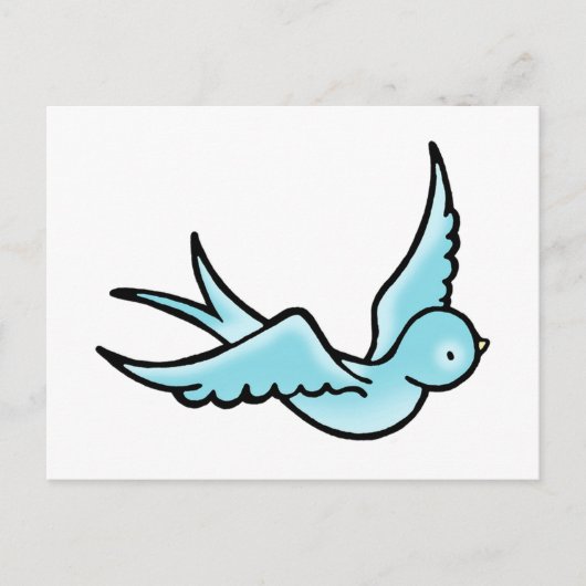 Nur ein kleiner Blauer Vogel Postkarte (Vorderseite)
