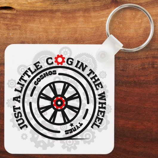 Nur ein kleiner Kog im Rad Schlüsselanhänger (Rückseite)