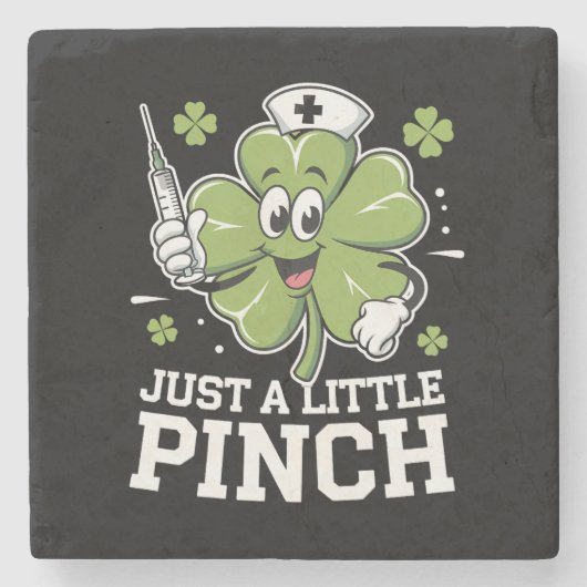 Nur ein kleiner Pinch Nurse St Patrick's Day Irish Steinuntersetzer (Vorderseite)