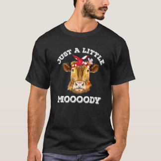 Nur ein kleines Moody Cow Gesicht Bandana Butterfl T-Shirt