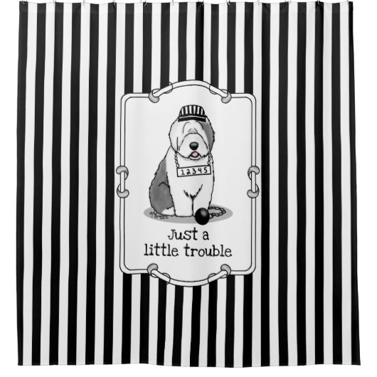 Nur ein kleines Problem Old English Sheepdog Gray  Duschvorhang (Vorderseite)