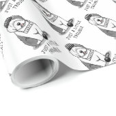 Nur ein kleines Problem Old English Sheepdog Gray Geschenkpapier (Rolleneckpunkt)