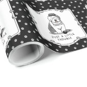 Nur ein kleines Problem Old English Sheepdog Gray  Geschenkpapier (Rolleneckpunkt)