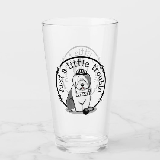 Nur ein kleines Problem Old English Sheepdog Gray Glas (Vorderseite)