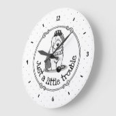 Nur ein kleines Problem Old English Sheepdog Gray  Große Wanduhr (Winkel)