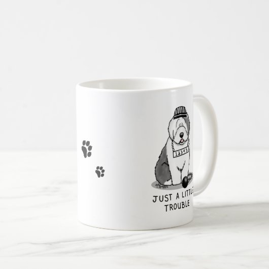 Nur ein kleines Problem Old English Sheepdog Gray  Kaffeetasse (VorderseiteRechts)