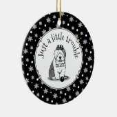 Nur ein kleines Problem Old English Sheepdog Gray  Keramik Ornament (Rechts)