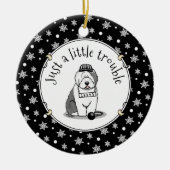 Nur ein kleines Problem Old English Sheepdog Gray  Keramik Ornament (Vorne)