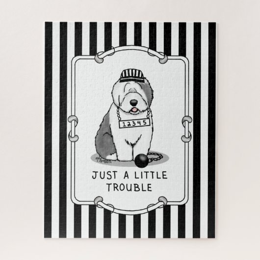 Nur ein kleines Problem Old English Sheepdog Gray Puzzle (Vertikal)