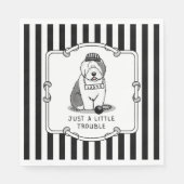 Nur ein kleines Problem Old English Sheepdog Gray Serviette (Vorderseite)