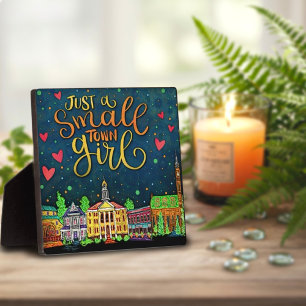 Nur ein kleines Städtchen Girl Fun farbiges Heimat Fotoplatte
