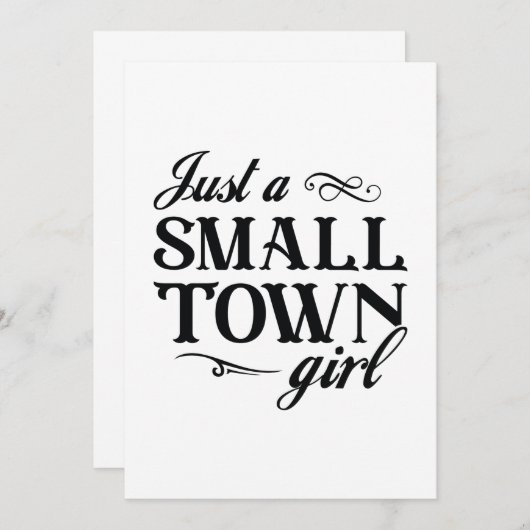 Nur ein kleines Städtchen-Mädchen Dankeskarte (Vorne/Hinten)