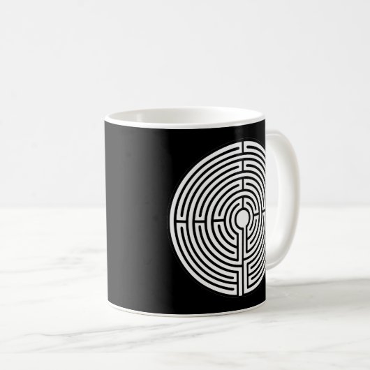 Nur ein Labyrinth aus schwarz Kaffeetasse (VorderseiteRechts)