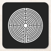 Nur ein Labyrinth aus schwarz Rechteckiger Pappuntersetzer (Vorderseite)