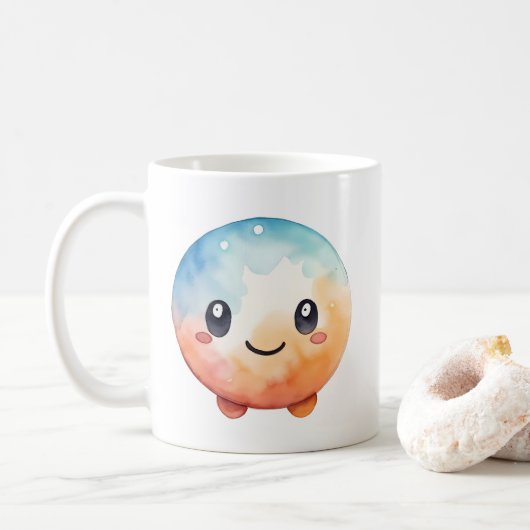 Nur ein Lächeln. Kaffeetasse (Mit Donut)