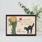 Nur ein Leben zu leben Vintagen Halloween Einladung (Stehend Vorderseite)