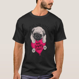 Nur ein Lehrer, der Mops-Hunde liebt, süßer Mops m T-Shirt